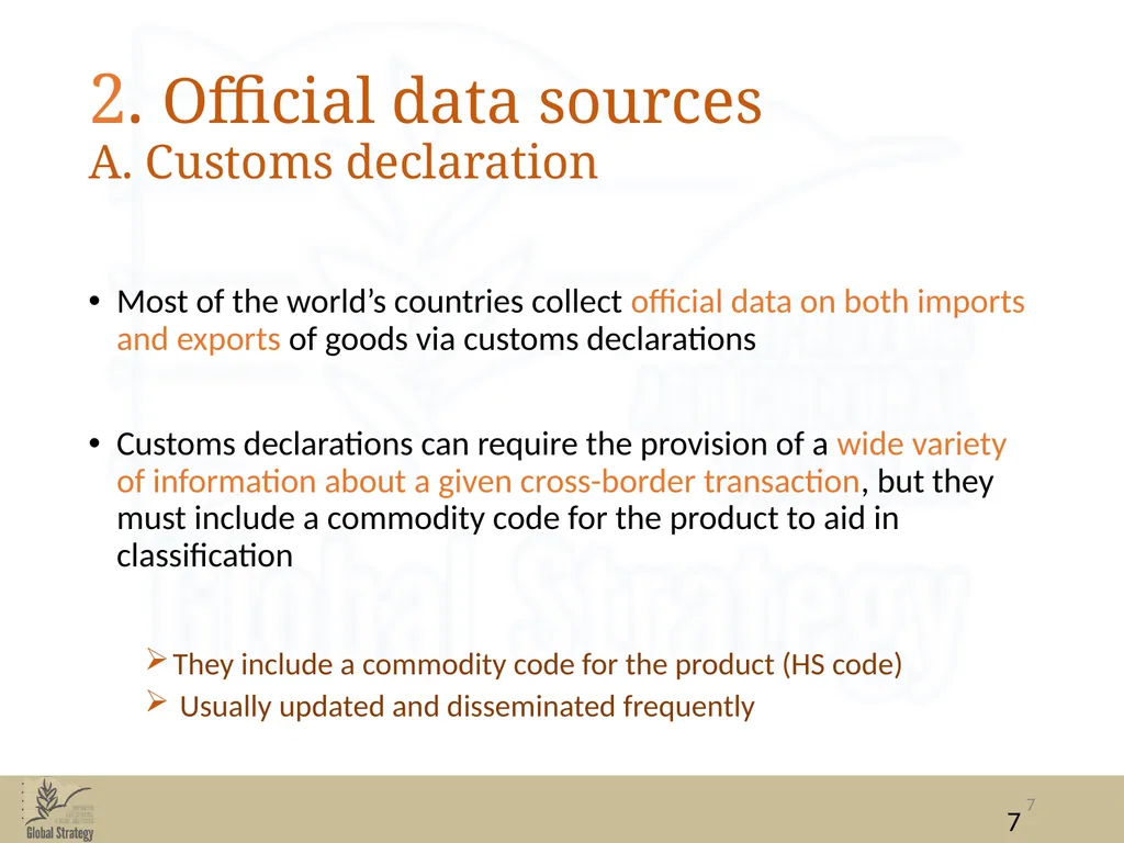 Food Balance Sheets Trade: import and export - slide 7 of 19