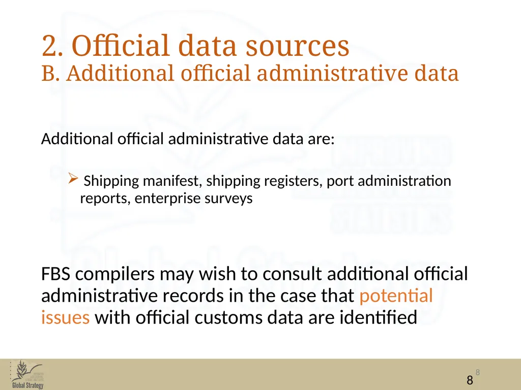 Food Balance Sheets Trade: import and export - slide 8 of 19