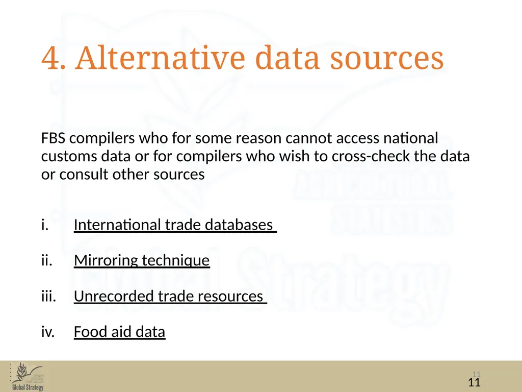 Food Balance Sheets Trade: import and export - slide 11 of 19