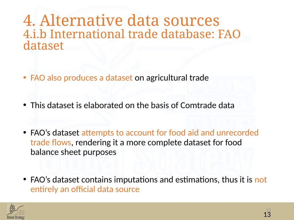 Food Balance Sheets Trade: import and export - slide 13 of 19