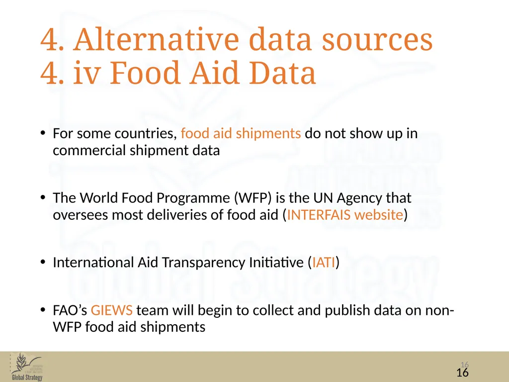 Food Balance Sheets Trade: import and export - slide 16 of 19
