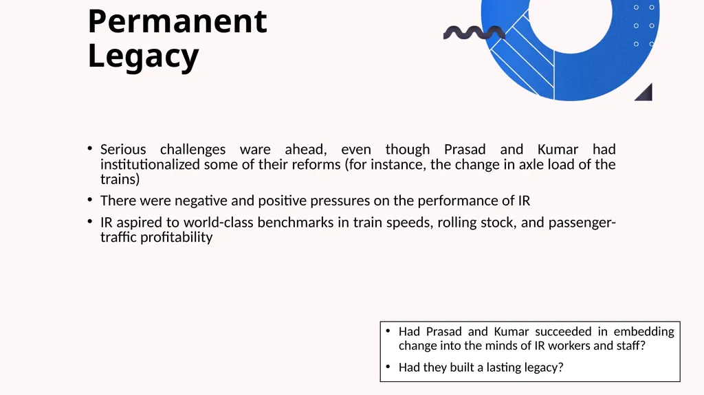 Indian Railways: Building a Permanent Legacy Tarun - slide 12 of 15