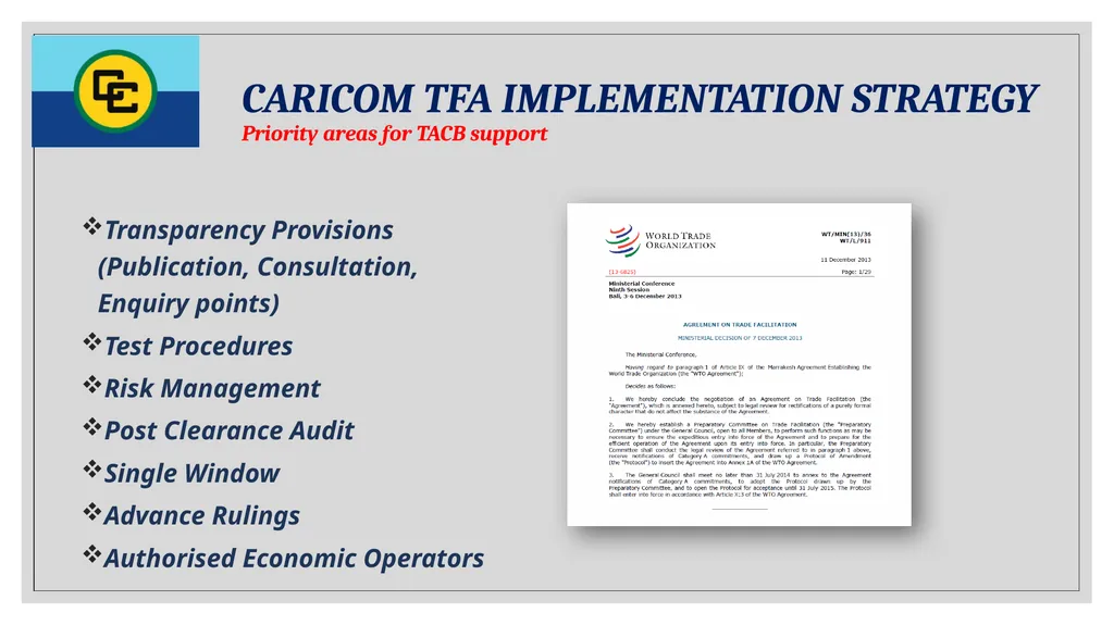 Progress and Challenges of Trade Facilitation in - slide 12 of 18