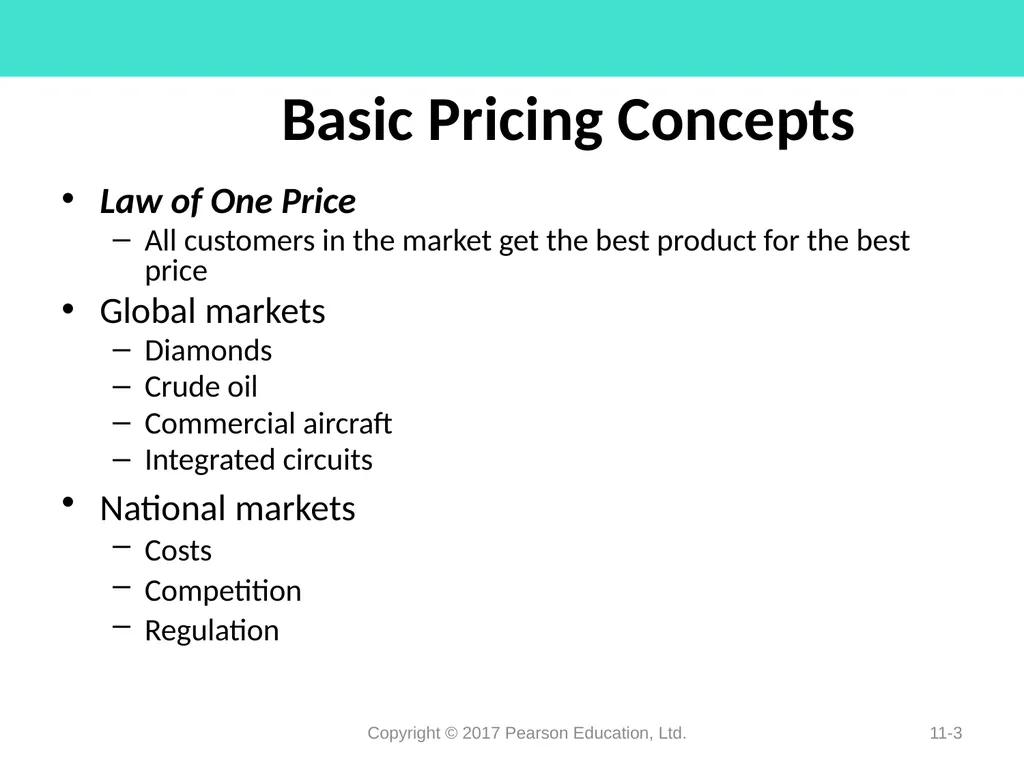 Pricing Decisions Chapter 11 Learning Objectives - slide 3 of 34