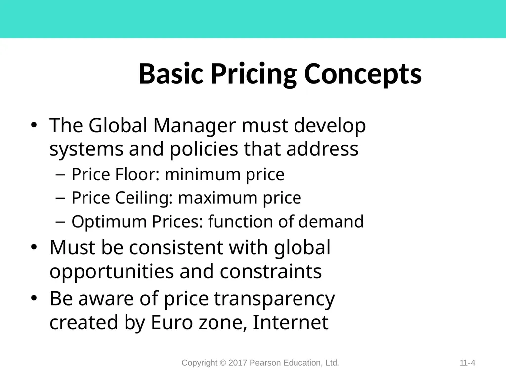Pricing Decisions Chapter 11 Learning Objectives - slide 4 of 34