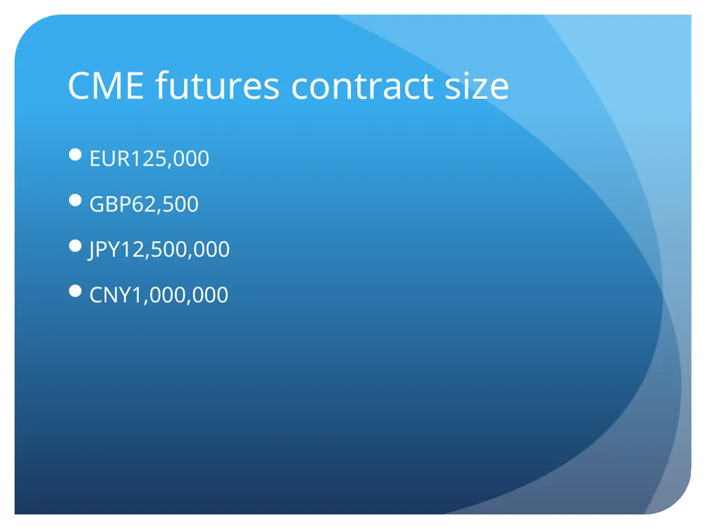 Derivatives and swaps on FX Sections Futures - slide 10 of 47
