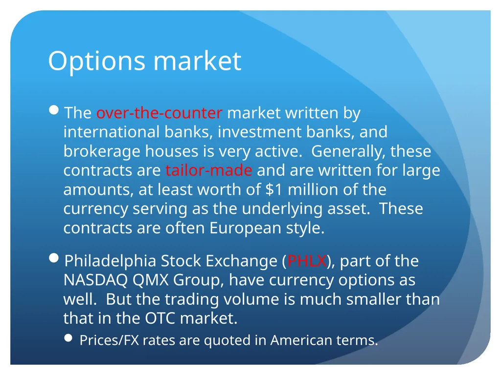 Derivatives and swaps on FX Sections Futures - slide 18 of 47