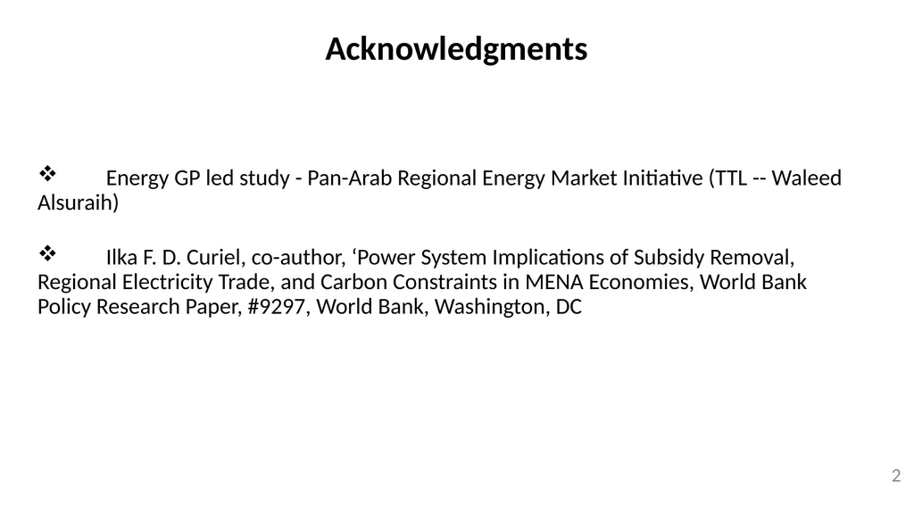 Power System Implications of Subsidy Removal, - slide 2 of 32