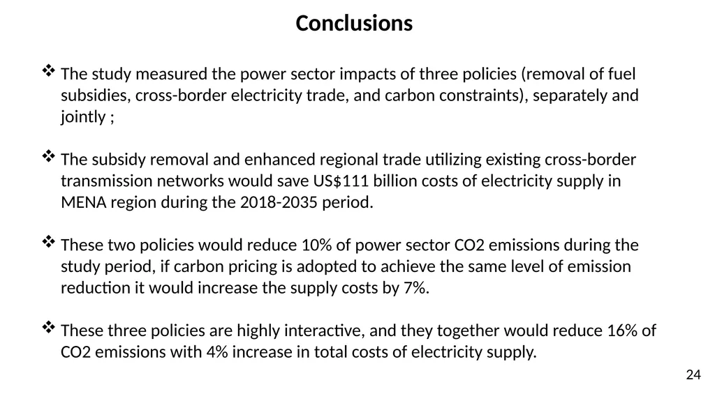 Power System Implications of Subsidy Removal, - slide 24 of 32