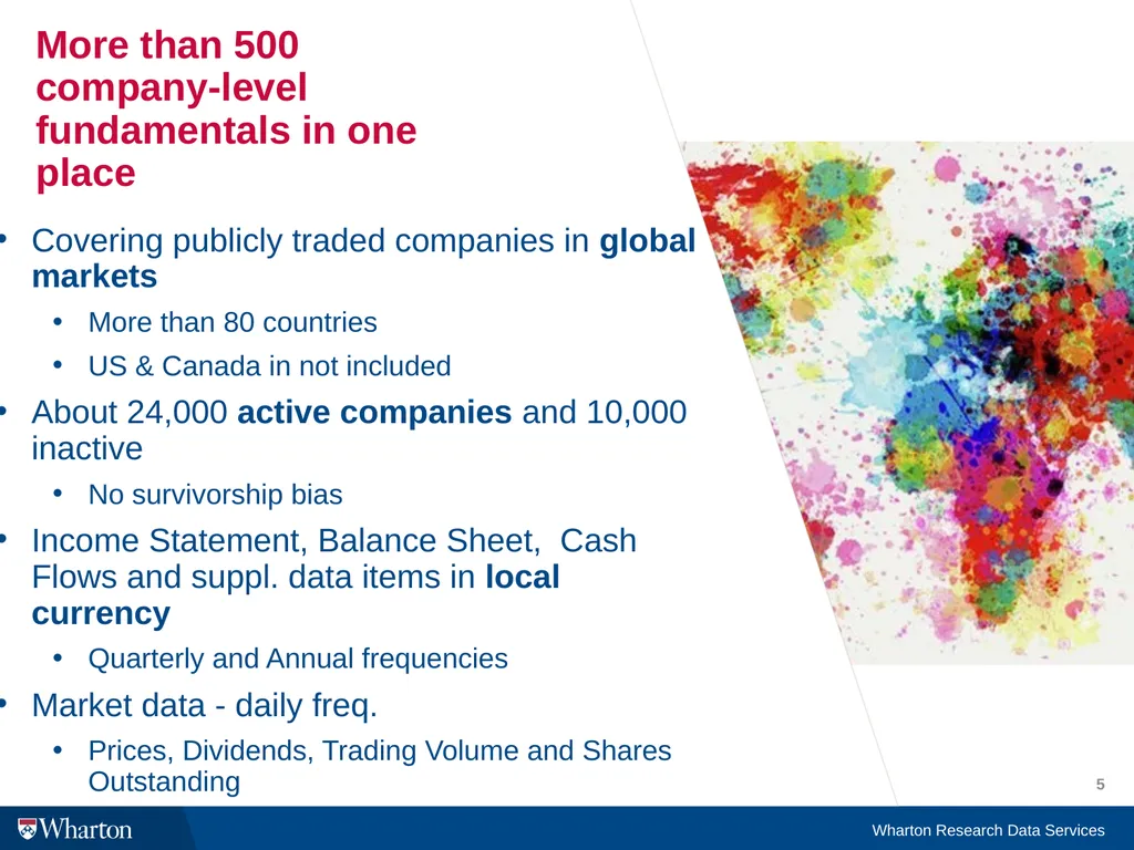 Compustat Global in WRDS: The Basics I. What is - slide 5 of 27