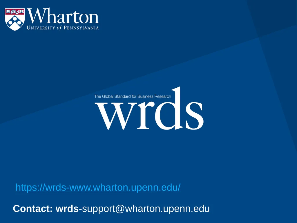 Compustat Global in WRDS: The Basics I. What is - slide 27 of 27