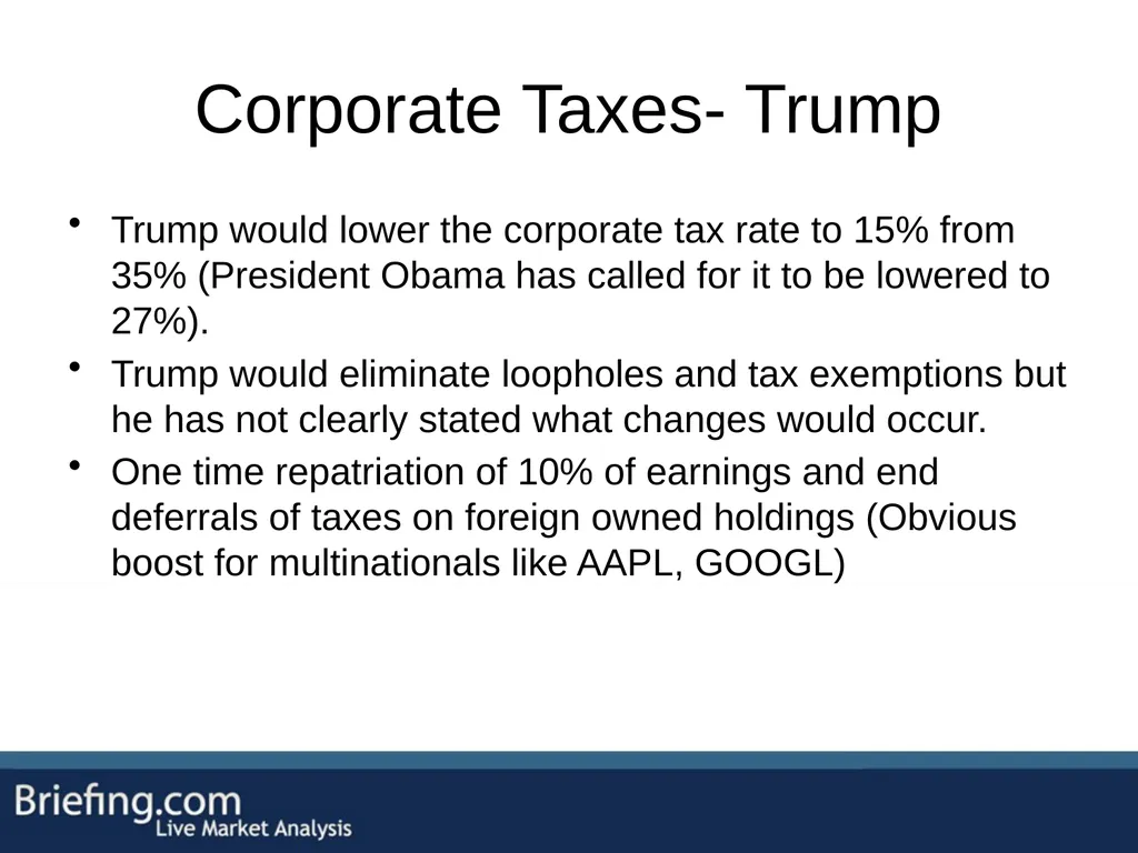 The Briefing Trader Election Playbook SPEAKERS: - slide 23 of 47