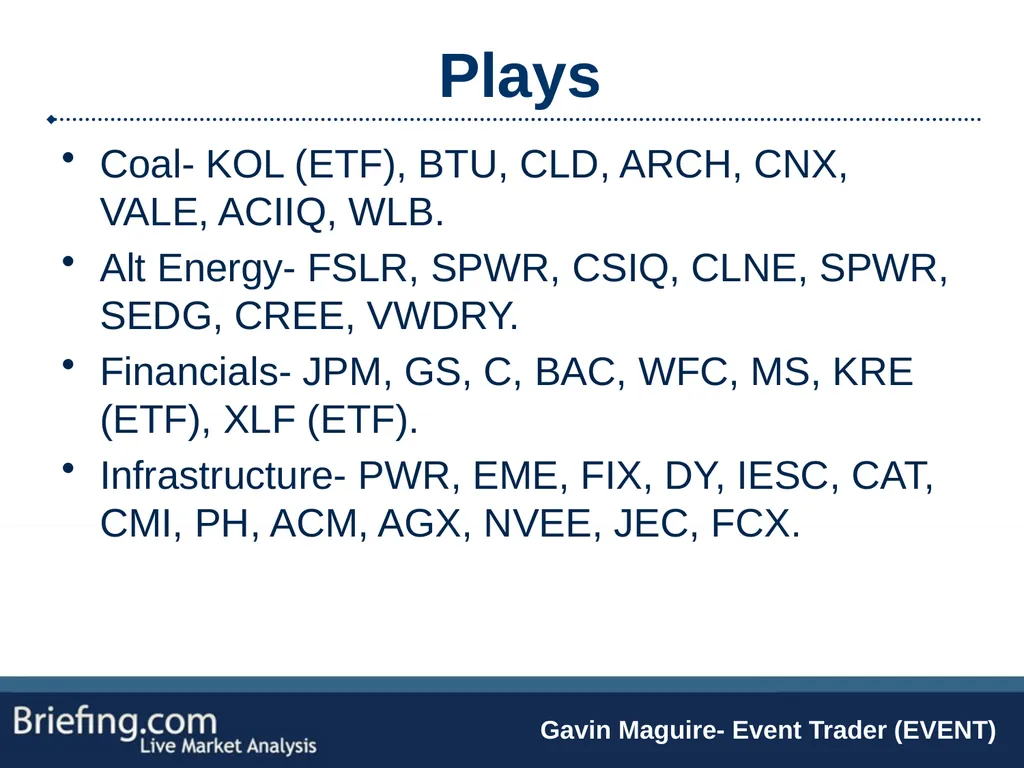 The Briefing Trader Election Playbook SPEAKERS: - slide 45 of 47