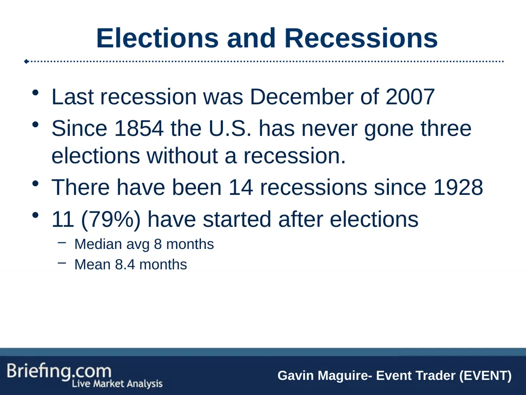 The Briefing Trader Election Playbook SPEAKERS: - slide 5 of 47