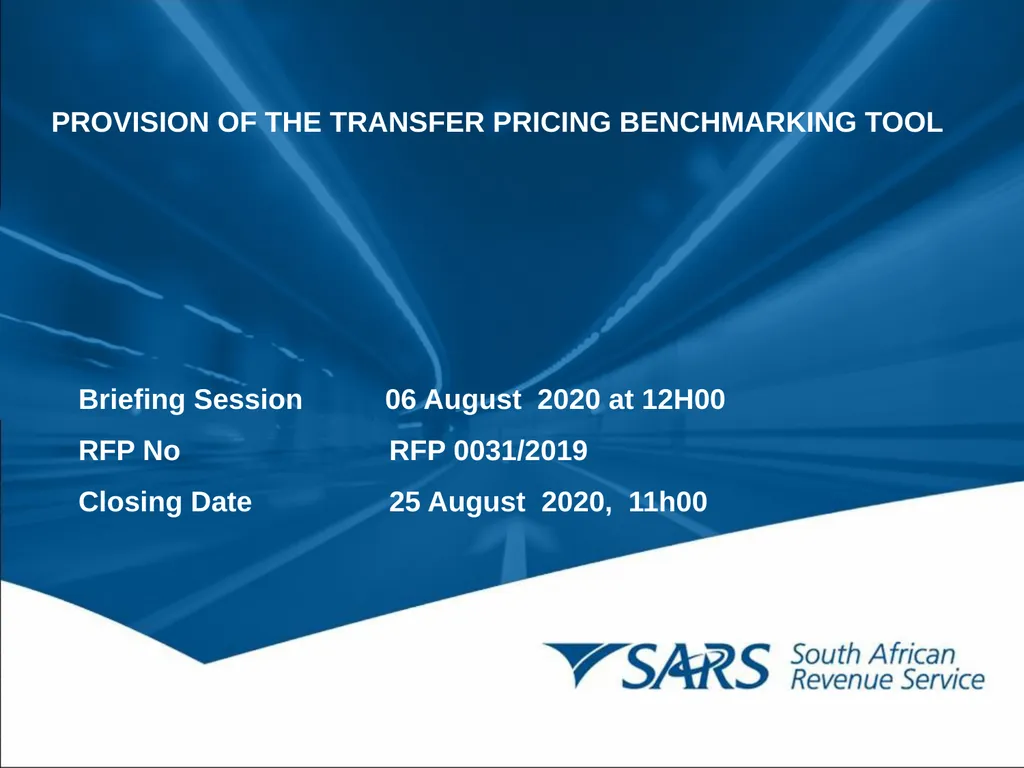 PROVISION OF THE TRANSFER PRICING BENCHMARKING - slide 1 of 41