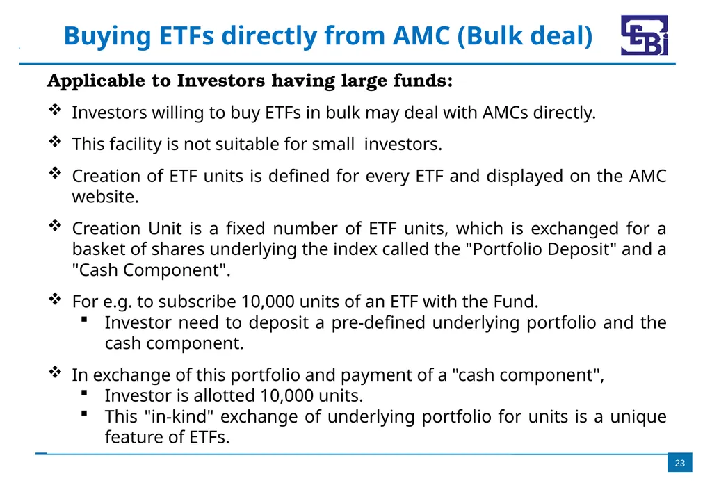 Introduction to Exchange Traded Funds (ETFs) - slide 23 of 27