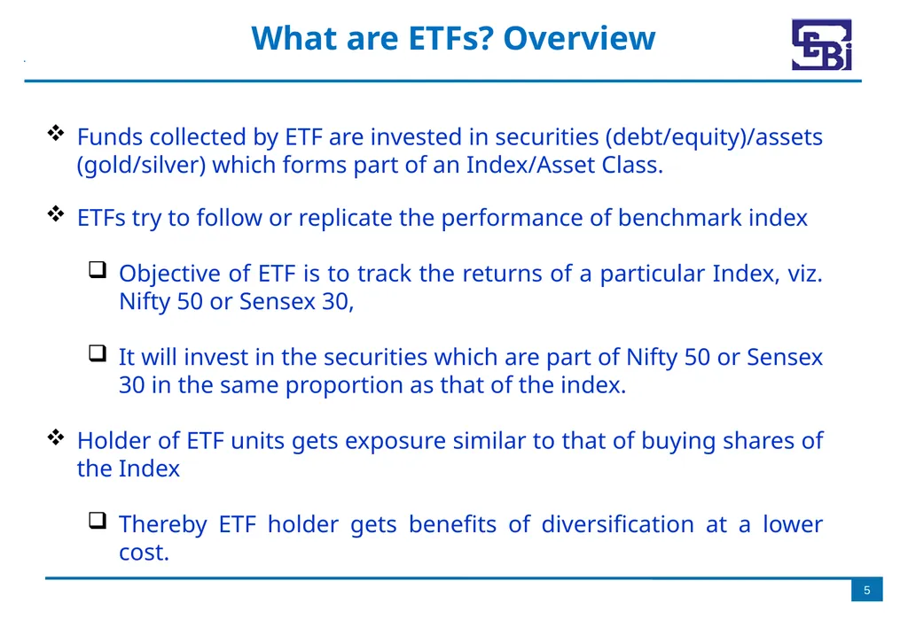 Introduction to Exchange Traded Funds (ETFs) - slide 5 of 27