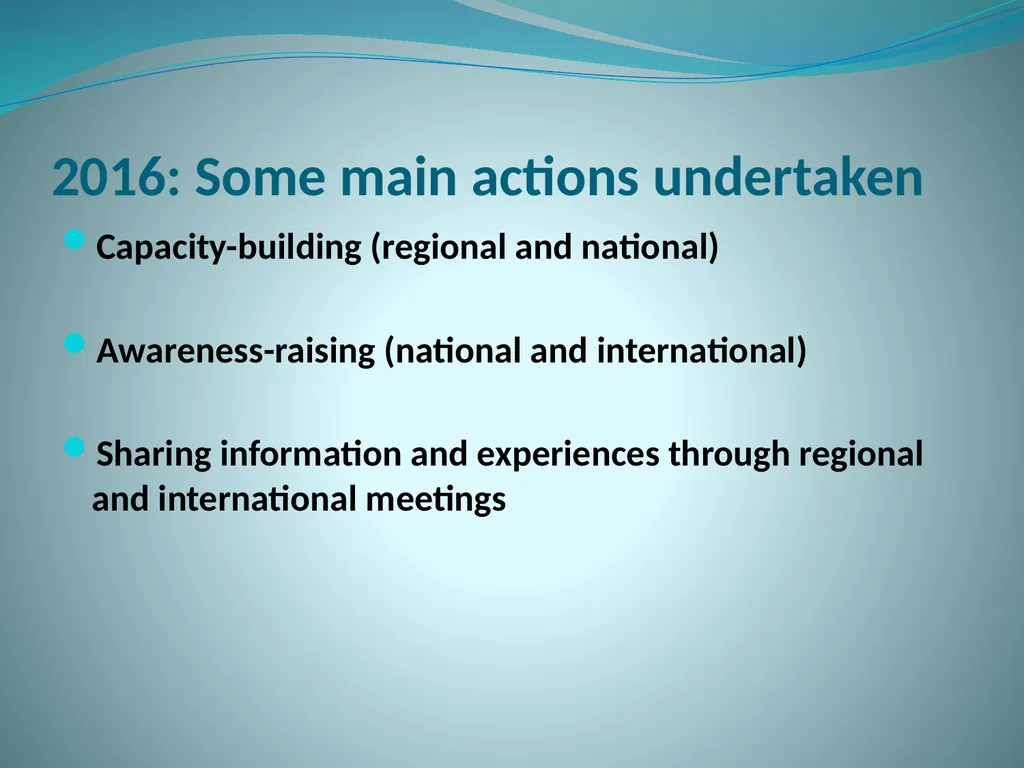 PAST AND PLANNED ACTIVITIES OF THE TEHRAN ICH - slide 6 of 16