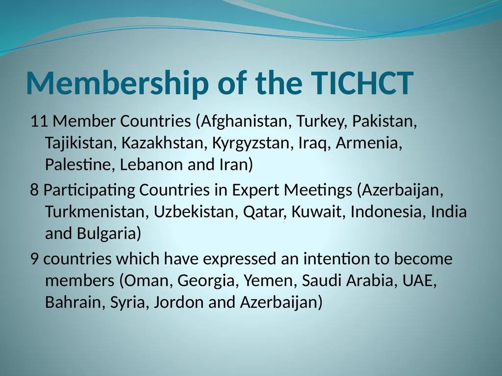 PAST AND PLANNED ACTIVITIES OF THE TEHRAN ICH - slide 4 of 16