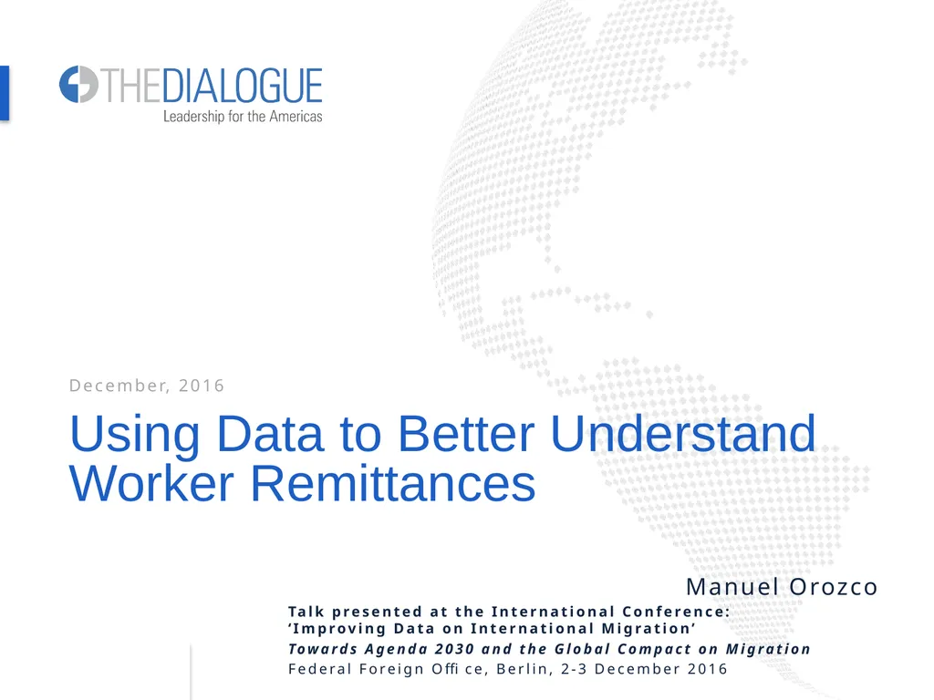 Using Data to Better Understand Worker Remittances - slide 1 of 33