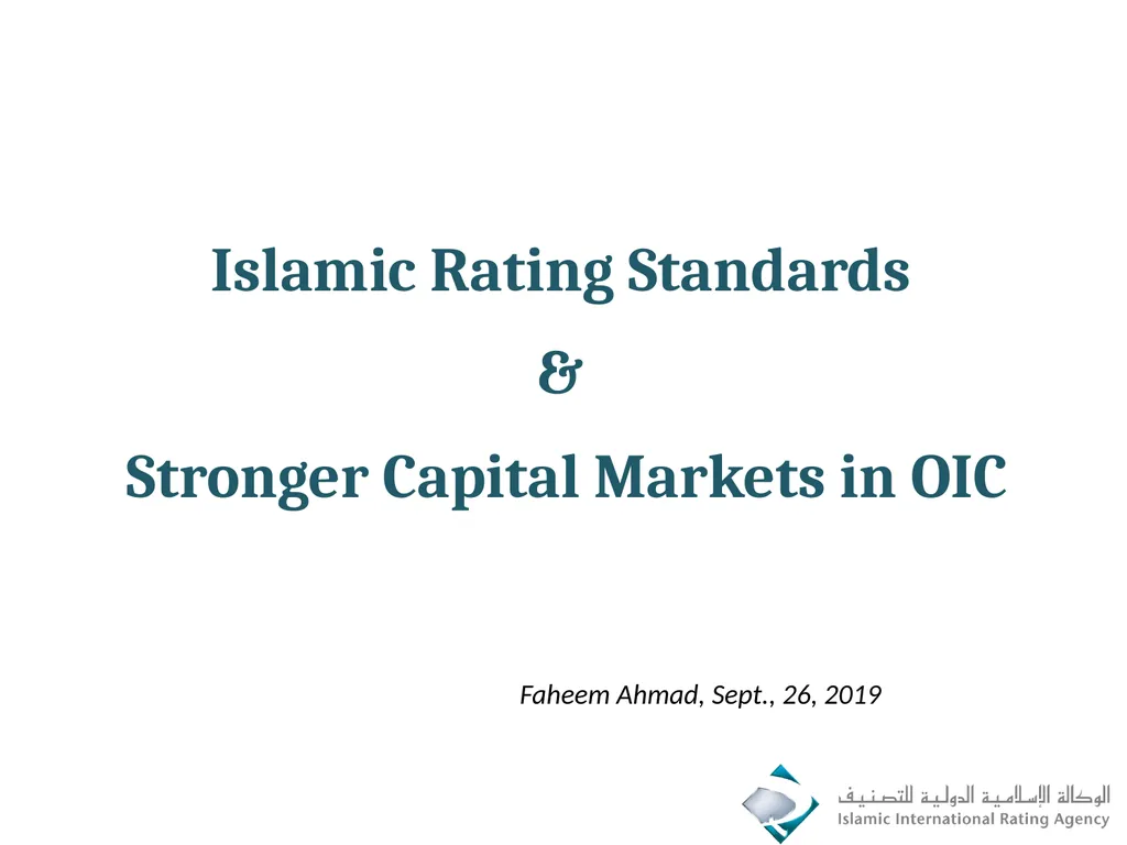 Islamic Rating Standards & Stronger Capital - slide 1 of 27