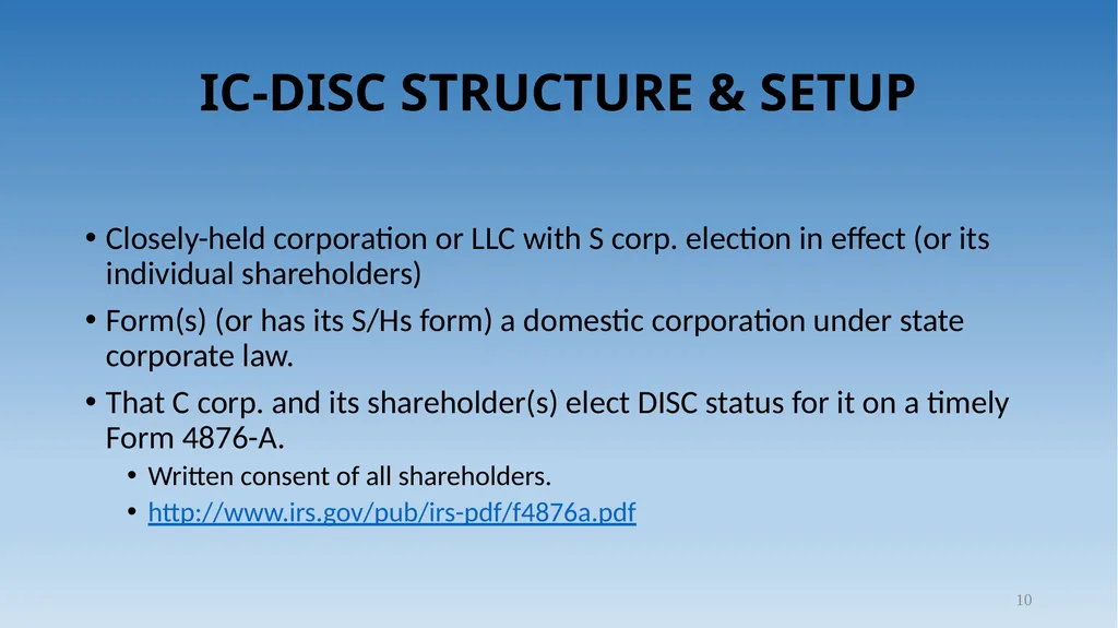 1 Tax Incentive Strategy for U.S. Exporters: - slide 10 of 31