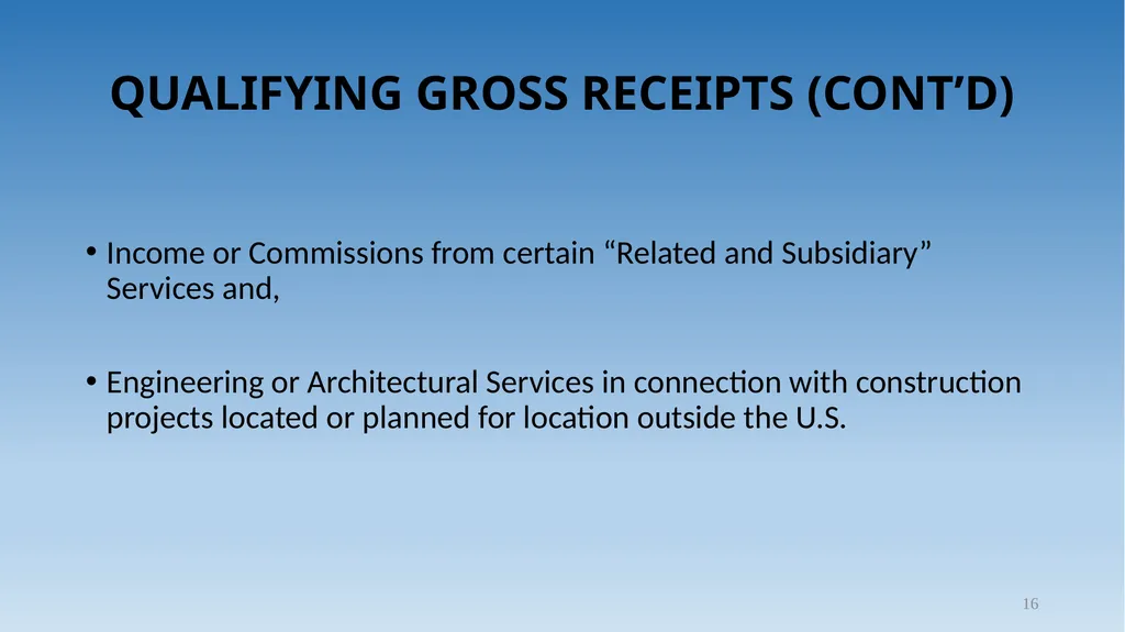 1 Tax Incentive Strategy for U.S. Exporters: - slide 16 of 31