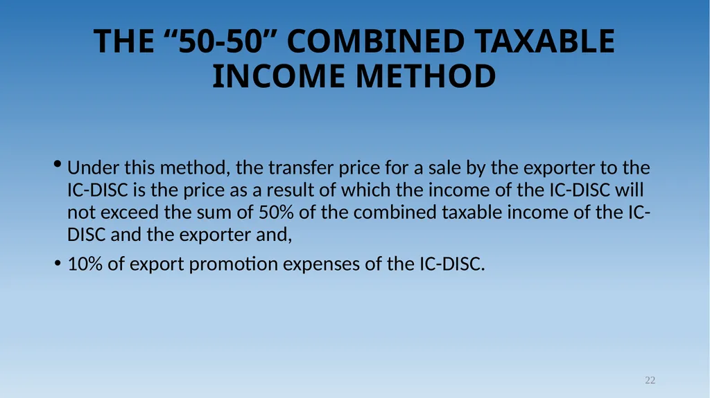 1 Tax Incentive Strategy for U.S. Exporters: - slide 22 of 31