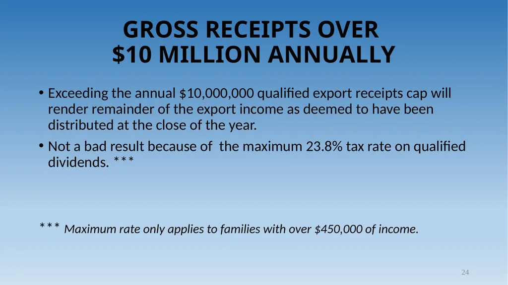 1 Tax Incentive Strategy for U.S. Exporters: - slide 24 of 31