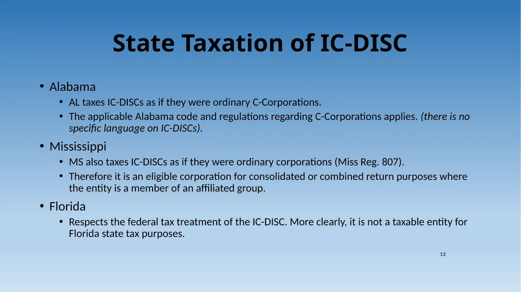 1 Tax Incentive Strategy for U.S. Exporters: - slide 13 of 31
