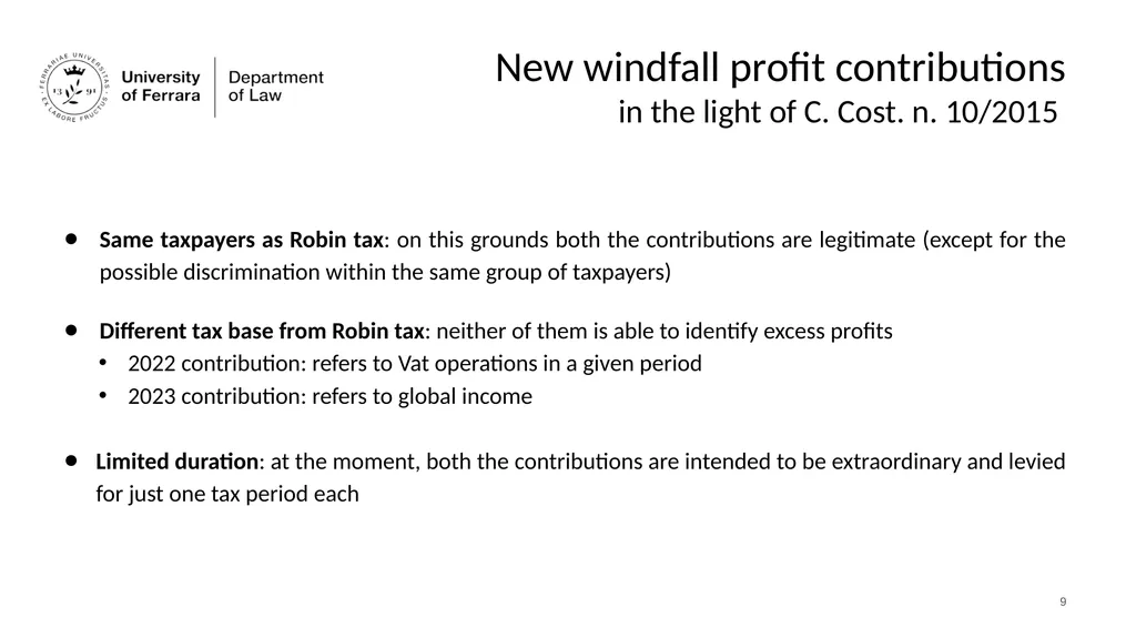 WINDFALL PROFIT TAXATION AND THE REDISTRIBUTIVE - slide 10 of 14