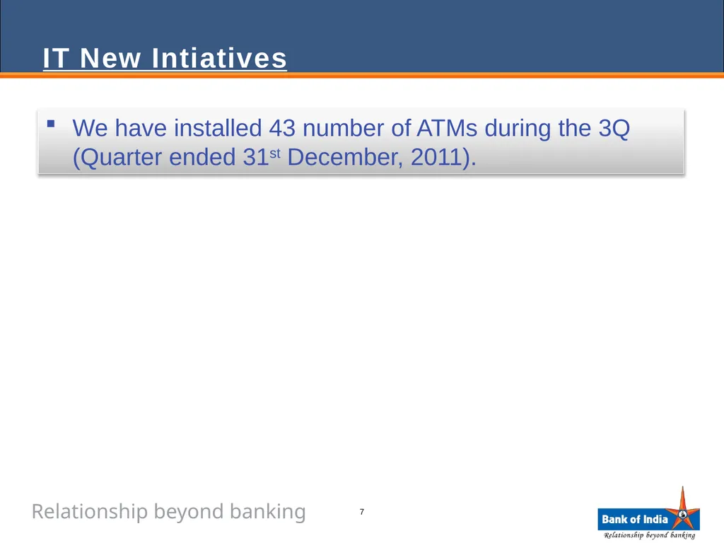 ANALYST PRESENTATION 31st December, 2011 1 BANK OF - slide 7 of 43