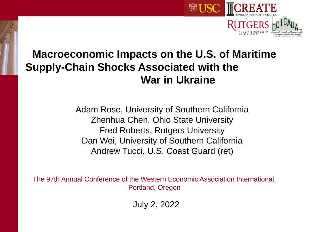 Macroeconomic Impacts on the U.S. of Maritime