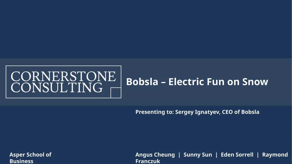 Bobsla – Electric Fun on Snow Angus Cheung | Sunny