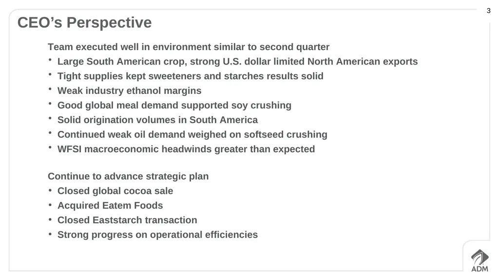 Third Quarter 2015 Earnings Conference Call - slide 3 of 23