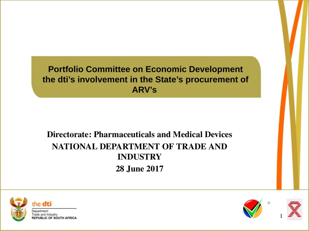 Portfolio Committee on Economic Development the - slide 1 of 29