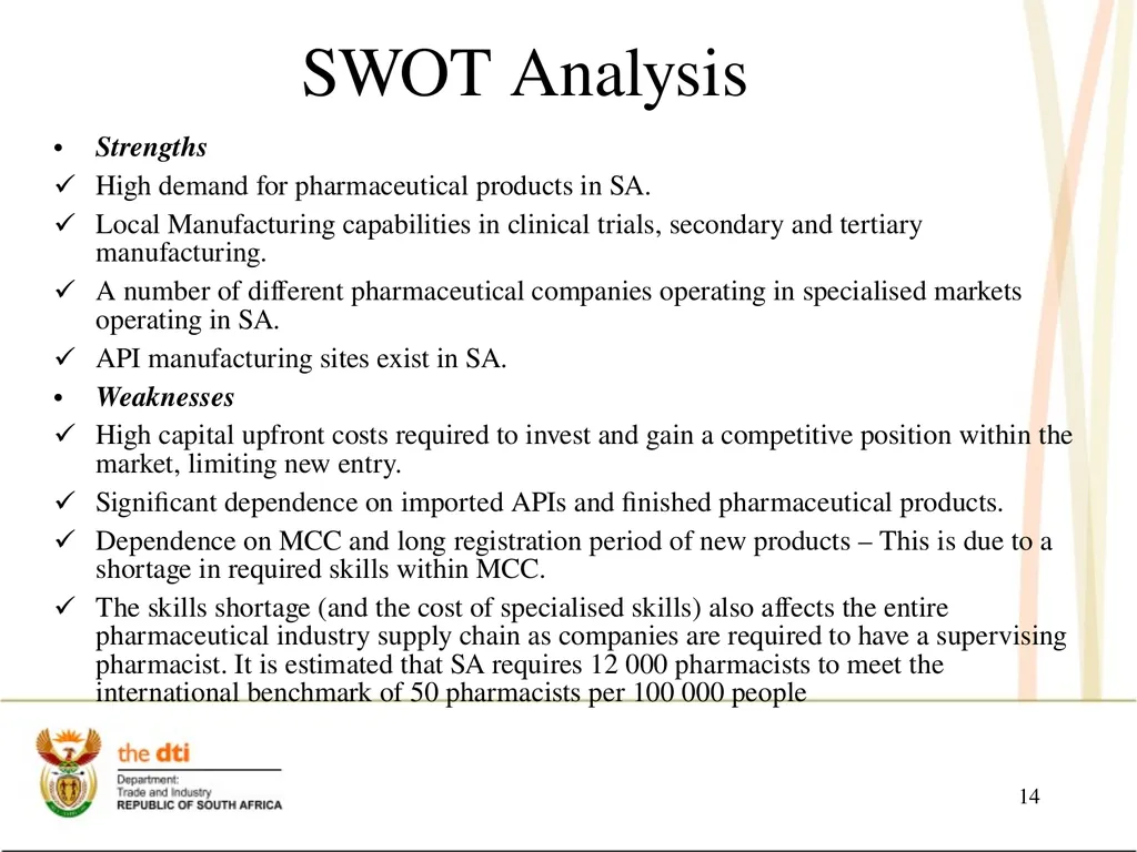 Portfolio Committee on Economic Development the - slide 14 of 29