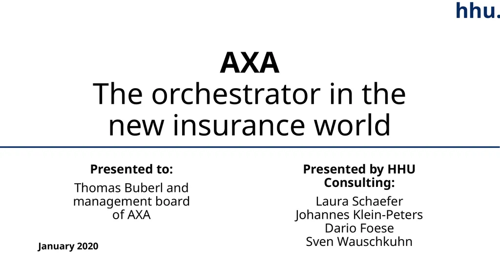 AXA The orchestrator in the new insurance world