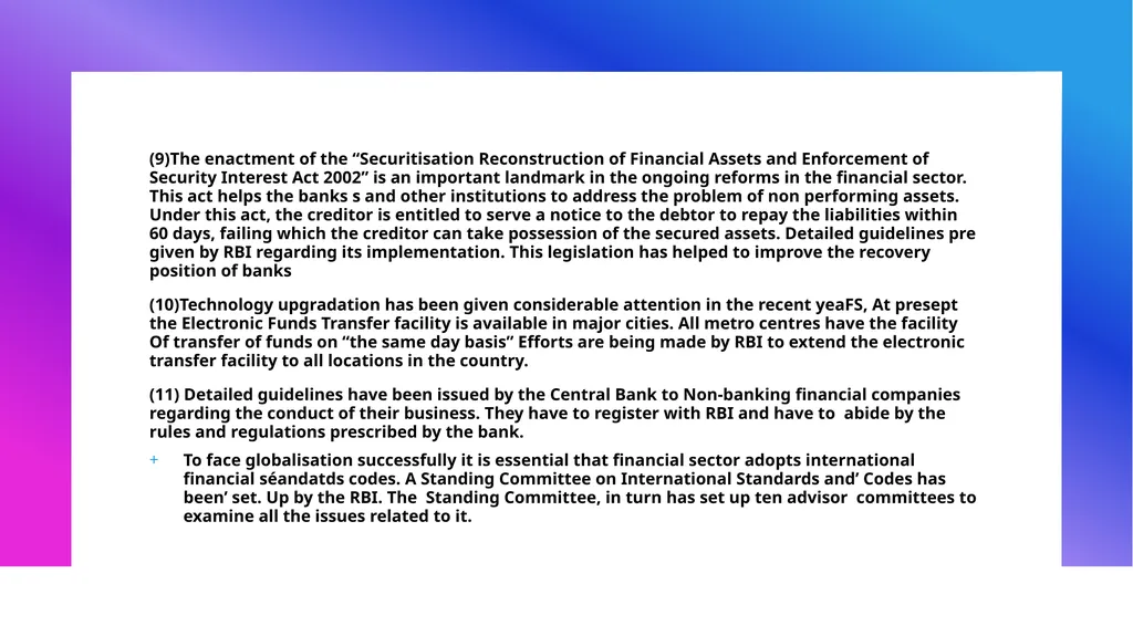 RBI and Financial System Financial System - slide 21 of 34