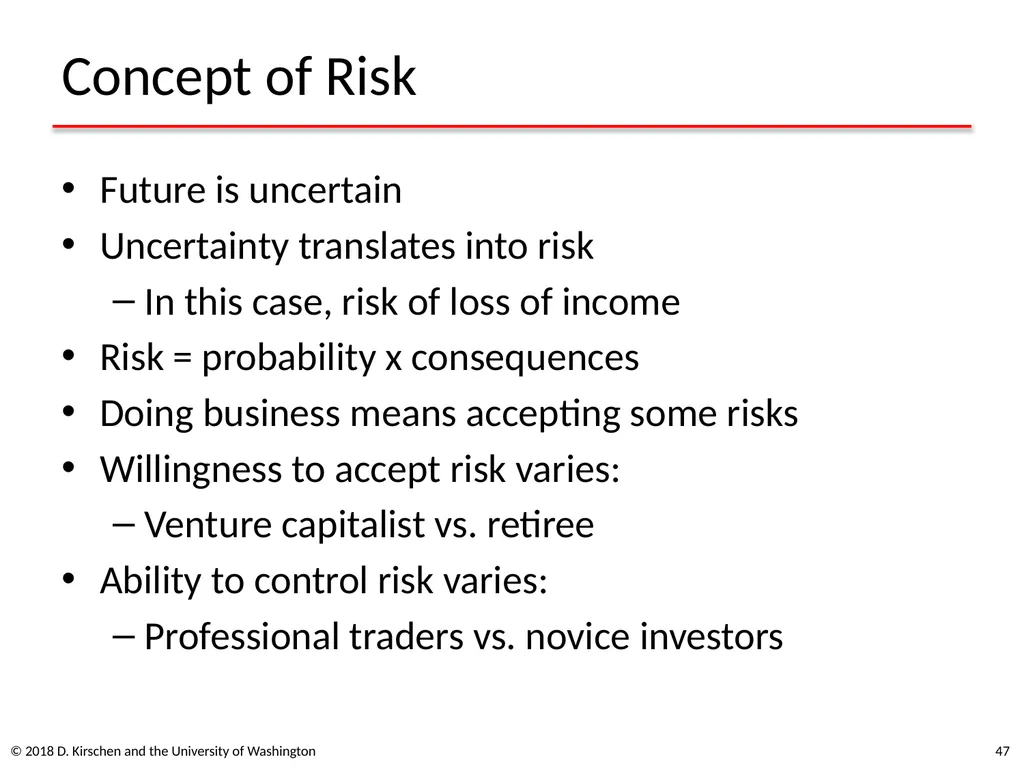 Basic Concepts from Economics © 2018 D. Kirschen - slide 47 of 92