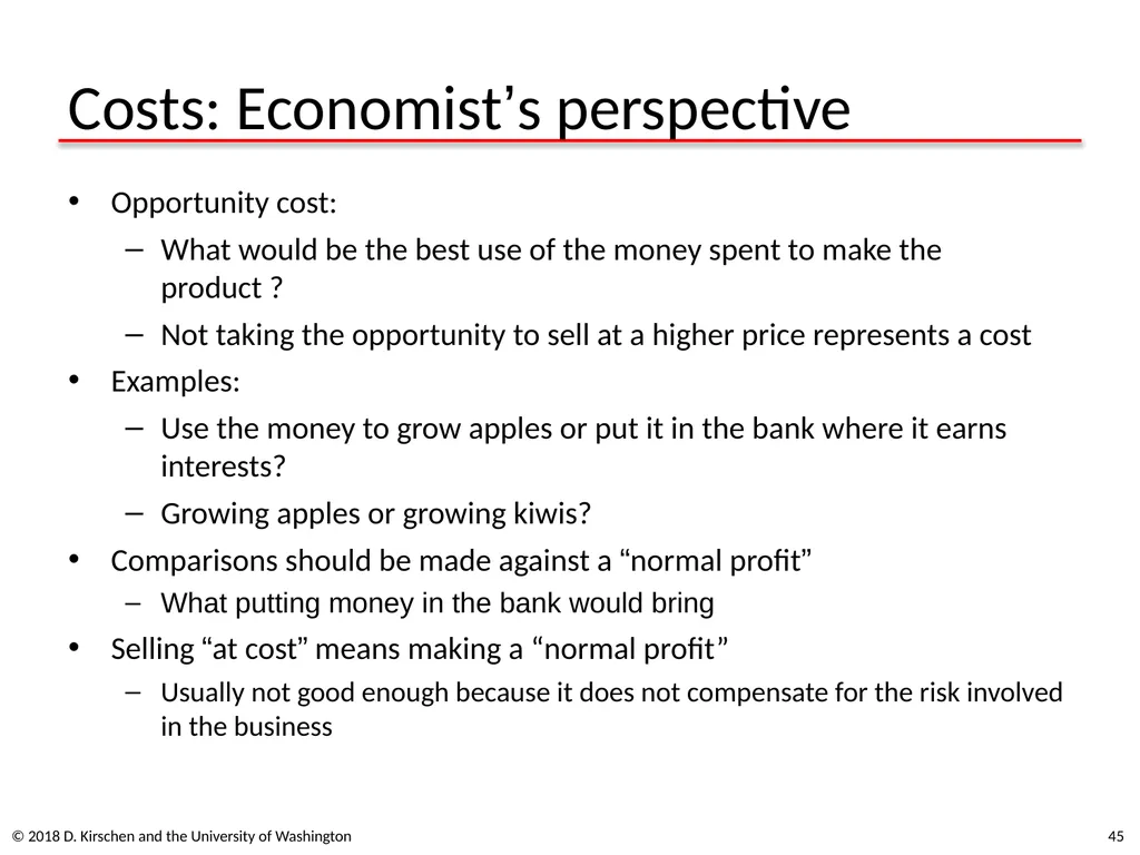 Basic Concepts from Economics © 2018 D. Kirschen - slide 45 of 92