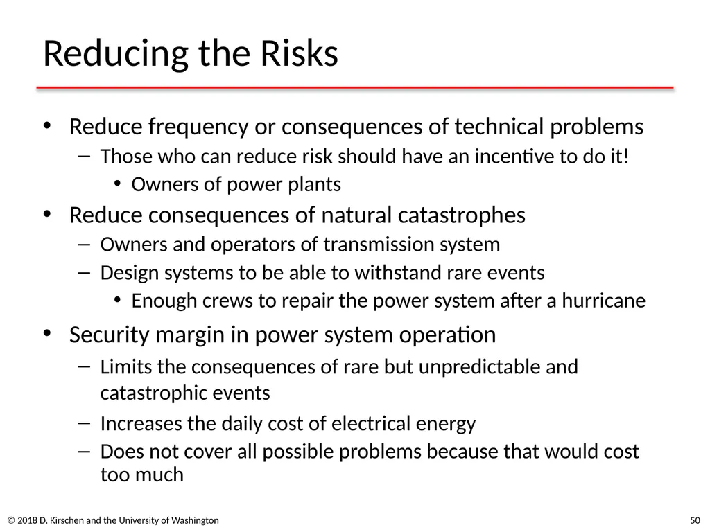 Basic Concepts from Economics © 2018 D. Kirschen - slide 50 of 92