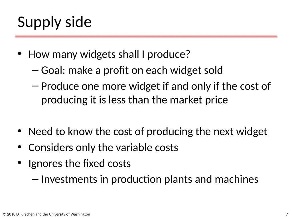 Basic Concepts from Economics © 2018 D. Kirschen - slide 7 of 92
