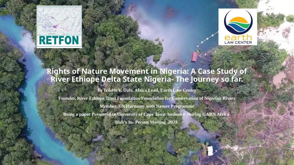 Rights of Nature Movement in Nigeria: A Case Study - slide 1 of 14