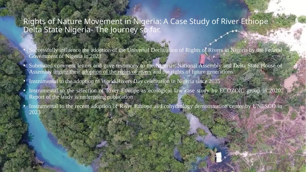 Rights of Nature Movement in Nigeria: A Case Study - slide 11 of 14