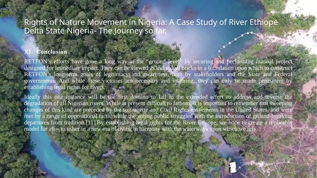 Rights of Nature Movement in Nigeria: A Case Study - slide 14 of 14