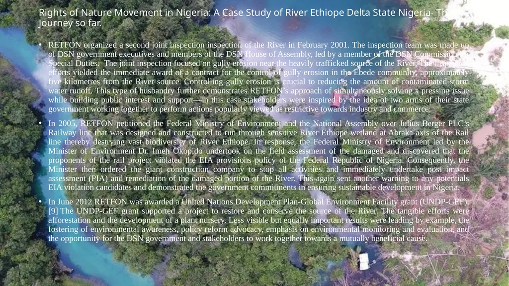 Rights of Nature Movement in Nigeria: A Case Study - slide 7 of 14