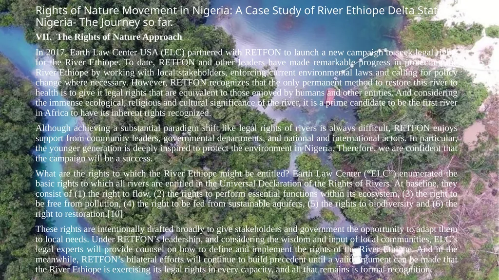 Rights of Nature Movement in Nigeria: A Case Study - slide 9 of 14