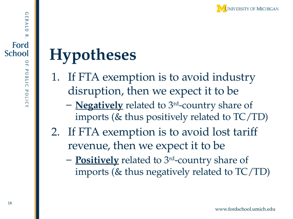 Exempted Sectors in Free Trade Agreements Alan V. - slide 18 of 29