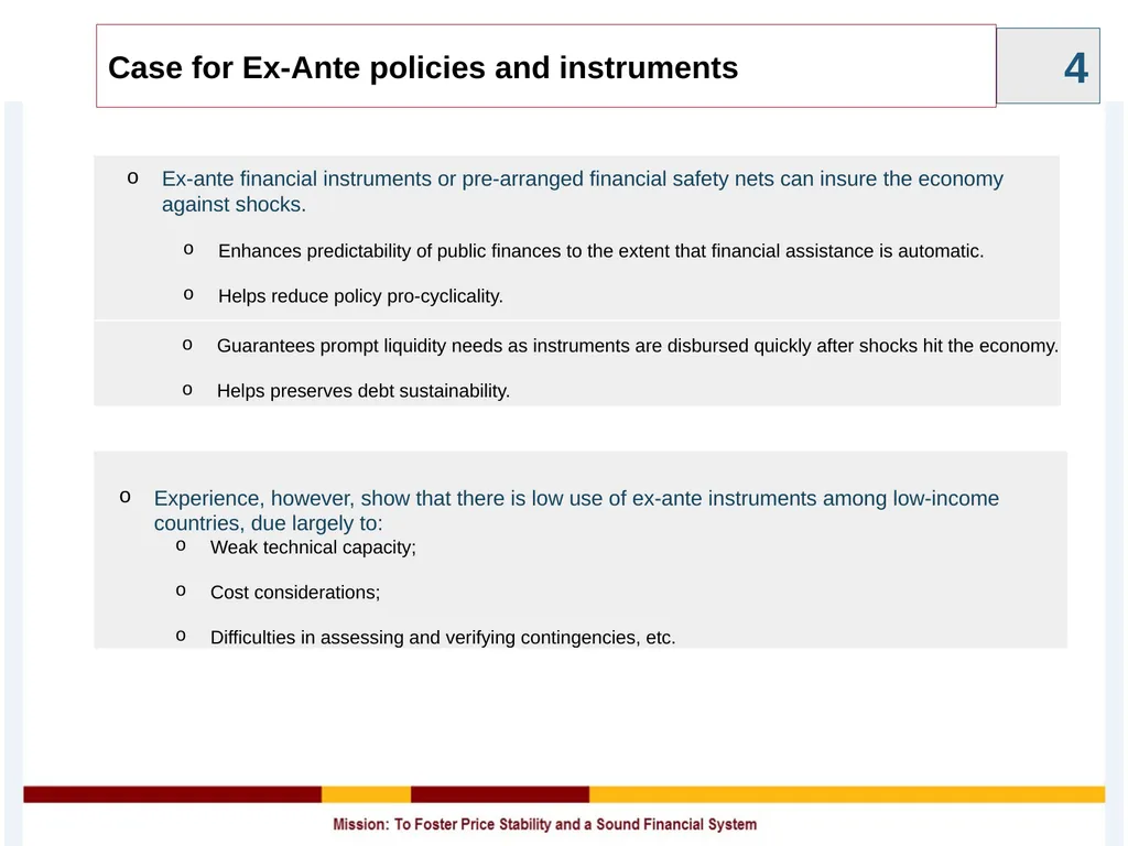 Policy Instruments to Manage Global Shocks - slide 4 of 11